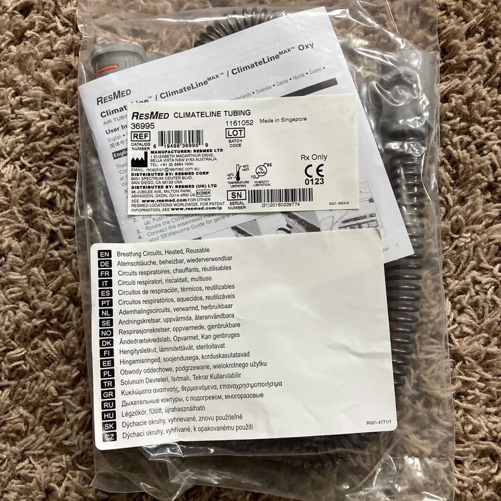 ResMed ClimateLine Tubing with Gray Coils 36995